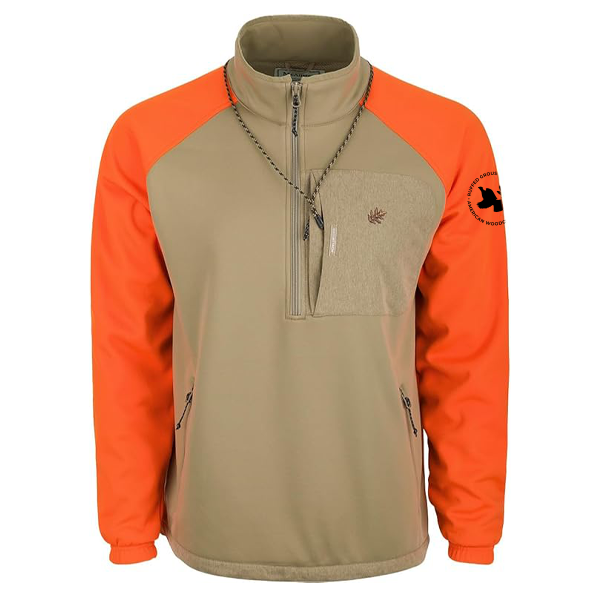 Drake Waterfowl McAlister MST Endurance 1/4 Zip Upland Shirt: RGS & AWS Logo on Sleeve