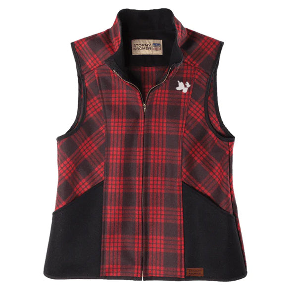 Women's Stormy Kromer Ida Vest: Black/Red Plaid