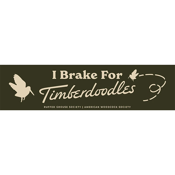 RGS & AWS Bumper Sticker, "I Brake For Timberdoodles"