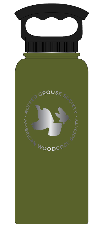 Fifty/Fifty Stainless Steel 34 Oz Bottle w/3-Finger Cap: Olive Green with RGS & AWS Circle Logo