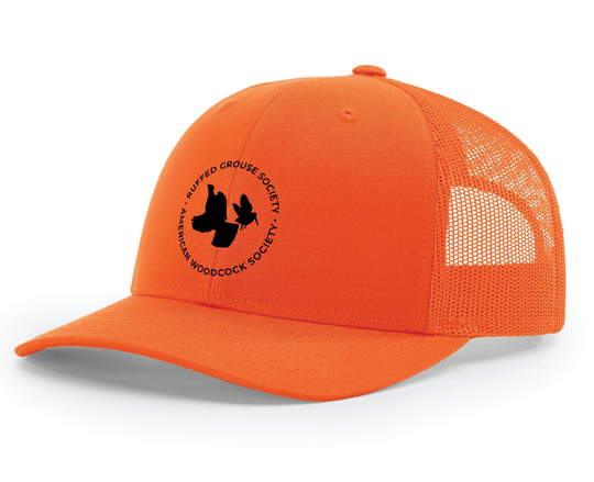 Blaze Orange Mesh Back Trucker Cap with RGS & AWS Circle Logo