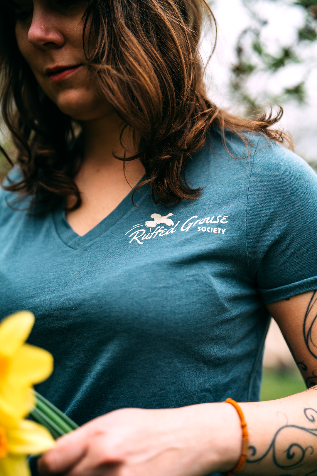 Flying Grouse Ladies V-Neck T-Shirt