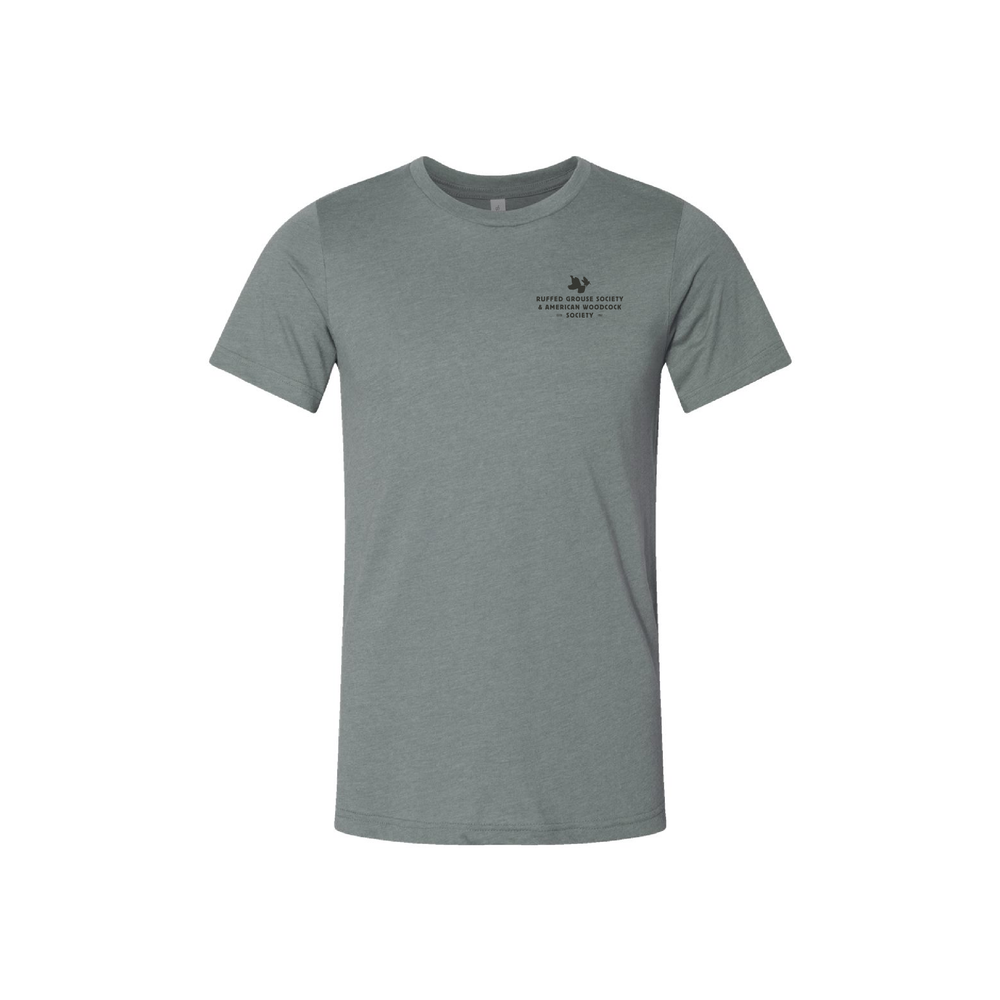 Ruffed Grouse Society Short Sleeve T-Shirt with Ruffed Grouse on Log Design