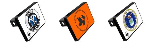 Tail Hitch Cover: 3.5" H x 5" W x 2" D