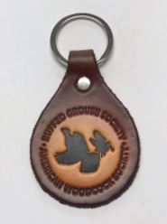 Handmade Leather Key Tag with RGS & AWS Circle Logo