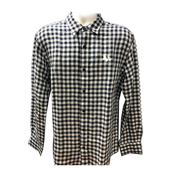 Orvis Gingham Long Sleeve Button Down Shirt with the RG & WC Silhouette : Navy