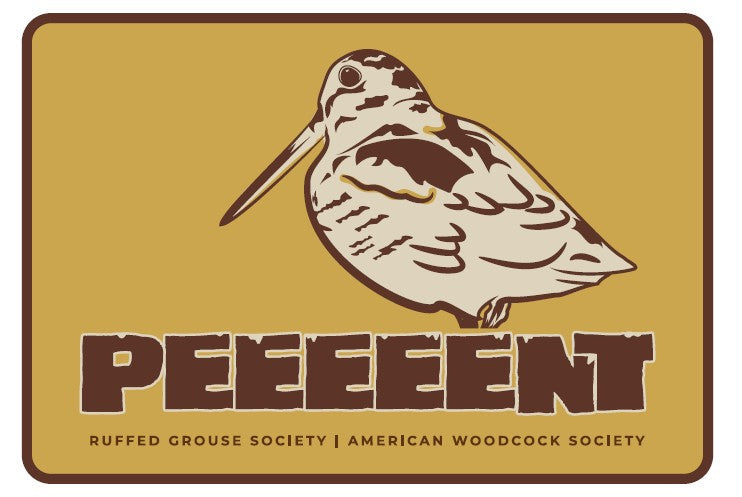 RGS & AWS Woodcock "Peeeeent" Decal: 4"W x 2.72"H
