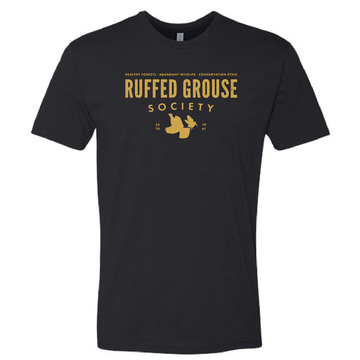 Short Sleeve T-Shirt with Ruffed Grouse Society Design on Front