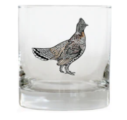 King of the North 11oz Standing Ruffed Grouse Whiskey Glass