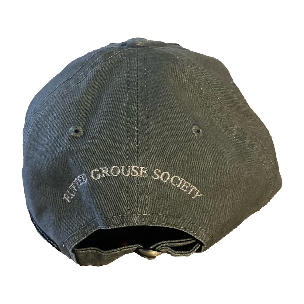 Dri Duck Cap with Ruffed Grouse Full Color Feather Logo & Ruffed Grouse Society on Back