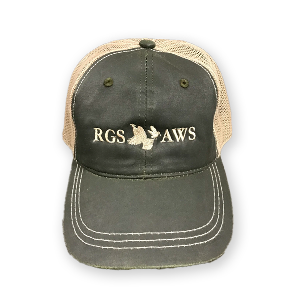 Weathered Mesh-Back Cap with RGS & AWS Logo: Olive