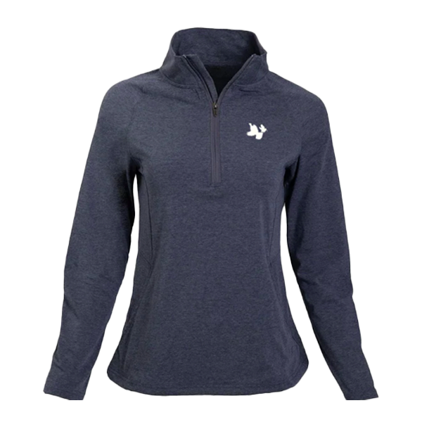 Women's McKinley Quarter Zip: Navy: Embroidered with RG & WC Silhouettes