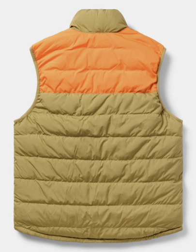 Duck Camp Reversible Down Vest: Wheat/Pin Oak: RGS & AWS Logo Across Bottom of Vest