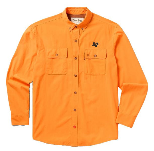 Duck Camp Lightweight Long Sleeve Hunting Shirt: RGS & AWS Two Bird Logo; Blaze Orange