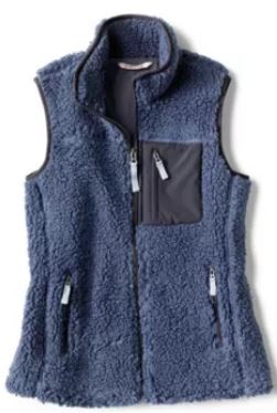 Orvis Women’s Mad River Sherpa Vest: Embroidered with Two Bird Logo, Navy