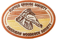 RGS & AWS Embroidered Oval Patch with Flying Woodcock Design