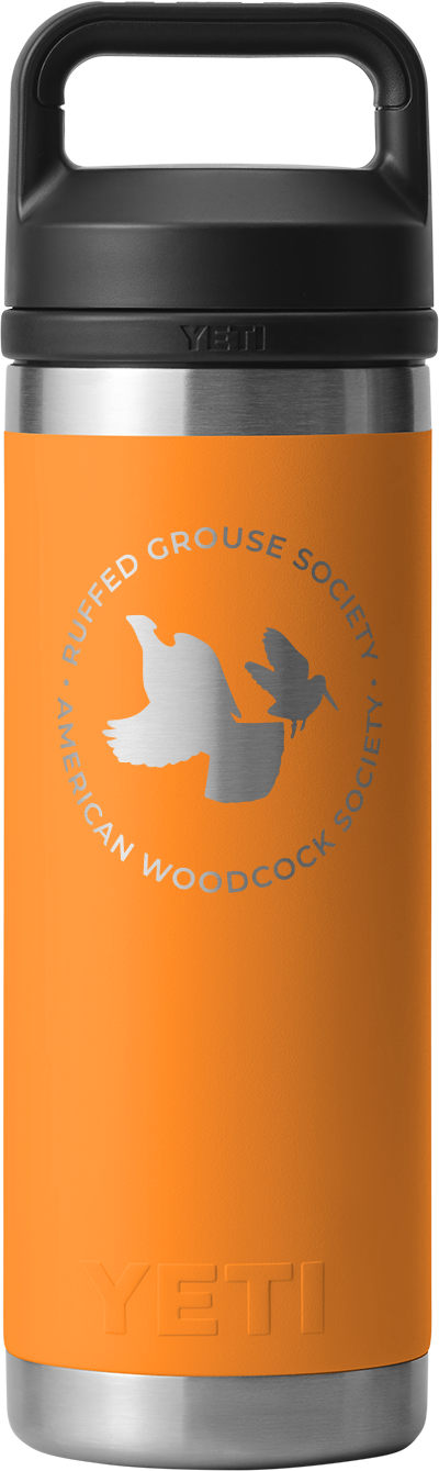 Yeti Rambler 18 Ounce Chug Bottle: King Crab Orange with RGS & AWS Logo