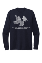 Load image into Gallery viewer, RGS &amp; AWS Unisex Tri-Blend Long Sleeve T-Shirt: Two Bird Front Logo
