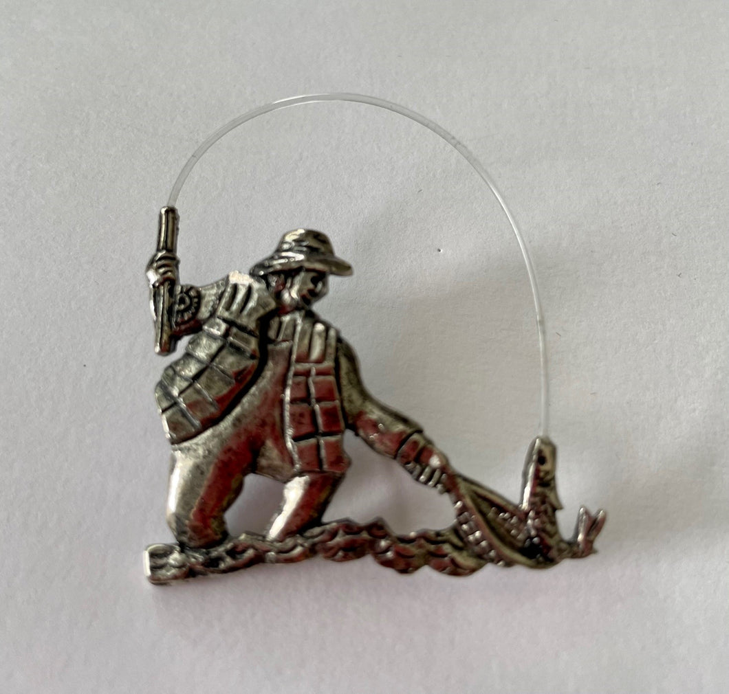 Pewter Fly Fisherman Pin