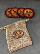 Load image into Gallery viewer, Leather Coaster Set of Four with Matching Gift Bag: RGS &amp; AWS
