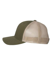 Load image into Gallery viewer, Moss/Khaki Mesh Back Retro Trucker Cap with Timberdoodle  Design Patch
